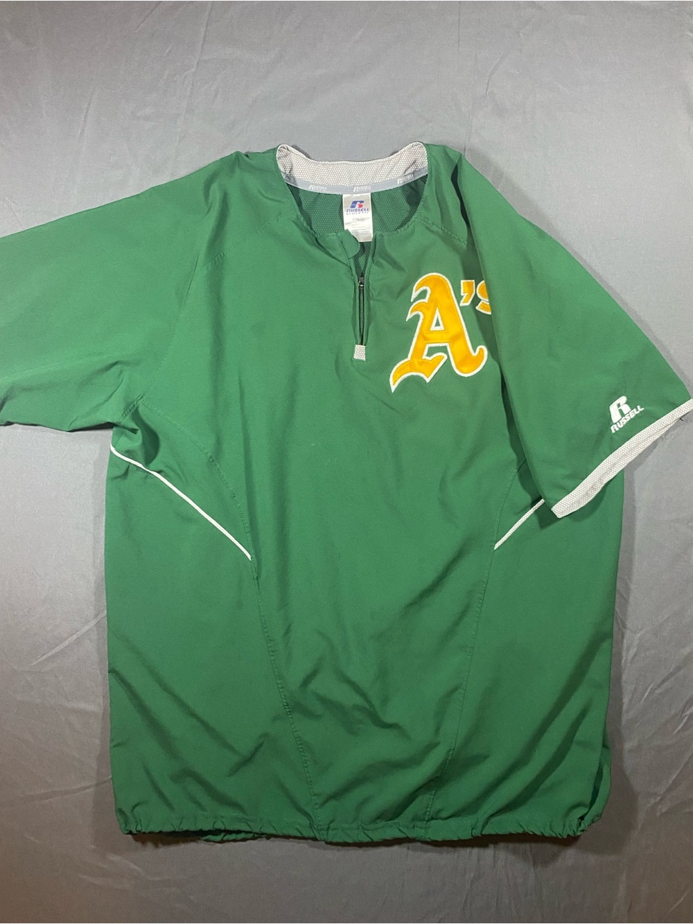 Russell Athletic Oakland A's Green Short-Sleeve Pullover